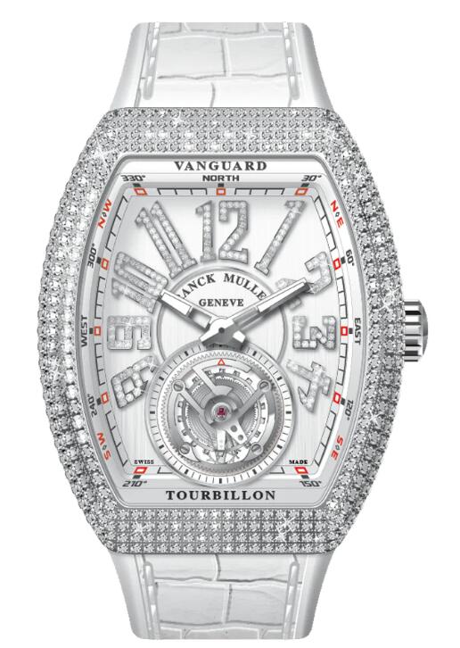 Review Franck Muller Vanguard Tourbillon Replica Watch V 41 T D NBR CD (NR) (AC) (NR DIAM AC) White